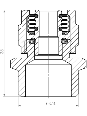 Ниппель латунный 16(2.0)х3/4" с наружной резьбой для труб PEX AV ENGINEERING 