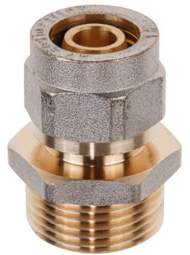 Ниппель латунный 16(2.0)х3/4" с наружной резьбой для труб PEX AV ENGINEERING 