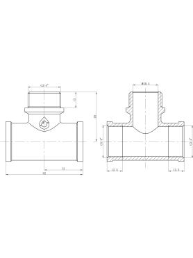 Тройник латунный внутренняя-наружная-внутренняя AV ENGINEERING