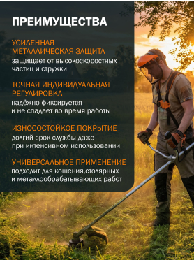 Щиток защитный лицевой НС-3 стальная сетка STARTUL 