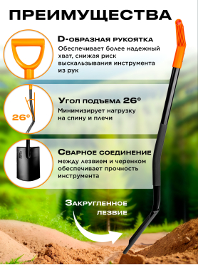 Лопата штыковая STARTUL Metsa 