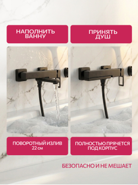 Смеситель для ванны ECONOCE серия 810 черный 