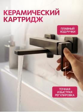 Смеситель для ванны ECONOCE серия 810 черный 