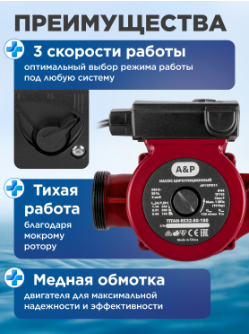 Насос циркуляционный A&P Titan-RS32 180