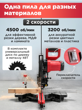 Пила торцовочная WORTEX MS 2520-3 LMO 