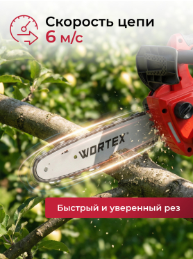 Пила цепная аккумуляторная WORTEX CEC 2518-3 ALL1 XLT