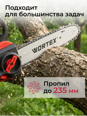 Пила цепная аккумуляторная WORTEX CEC 2518-3 ALL1 XLT SET 