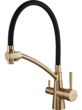 Смеситель для кухни AV ENGINEERING Lux D35 золотой, черный 
