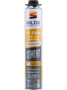 Клей-пена монтажная SOLIDE Cement 850 мл 