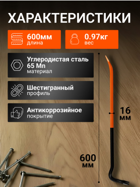 Лом-гвоздодер шестигригранный STARTUL Master ST4094