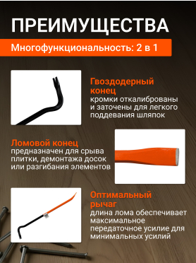 Лом-гвоздодер шестигригранный STARTUL Master ST4094