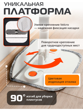 Умная швабра с отжимным ведром BRUNER Home Stark 