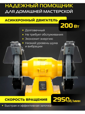 Станок точильный (точило) MOLOT MBG 1520 