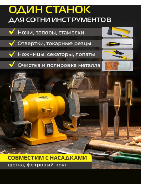 Станок точильный (точило) MOLOT MBG 1520 