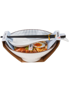 Миска керамическая с ложкой и палочками для еды PERFECTO LINEA Ramen