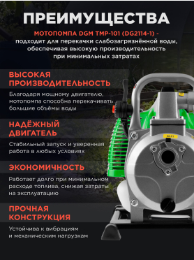 Мотопомпа бензиновая DGM TMP-101 