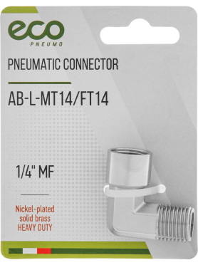 Переходник L-образное внутренняя резьба 1/4" наружная резьба 1/4" ECO 