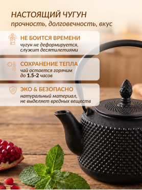 Заварочный чайник чугунный PERFECTO LINEA 1000 мл 