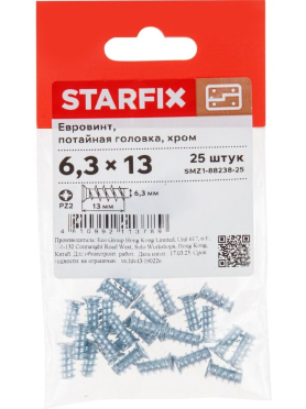 Шток эксцентрика 6,3x13 мм STARFIX евровинт 25 штук 