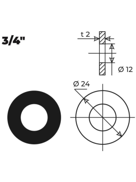 Прокладка резиновая для стиральной машины 3/4" AV ENGINEERING 50 штук 
