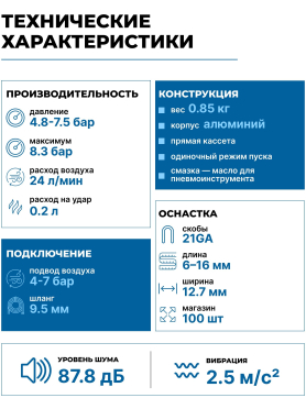Пневмопистолет скобозабивной DGM DTS-0210 