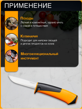 Нож общего назначения FISKARS с точилкой 