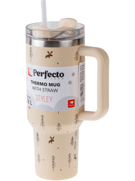 Термокружка c трубочкой PERFECTO LINEA Styley forest friends 1,18 л 