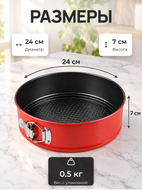 Форма для выпечки металлическая круглая PERFECTO LINEA Chef разъемная