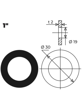 Прокладка резиновая 1" AV ENGINEERING 100 штук 